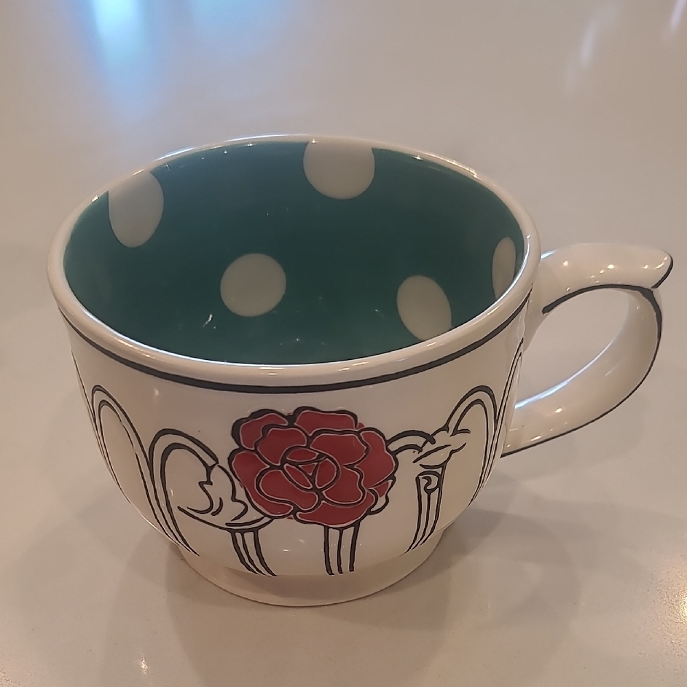 Molly Hatch Polka Dot Floral Coffee/ Tea Cup